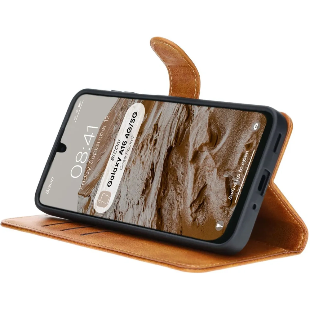 Etui z klapką Bizon Case Pocket do Samsung Galaxy A16 4G/5G brązowe