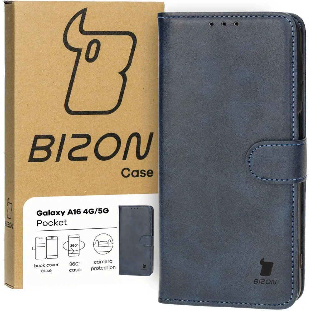 Etui z klapką Bizon Case Pocket do Samsung Galaxy A16 4G/5G granatowe