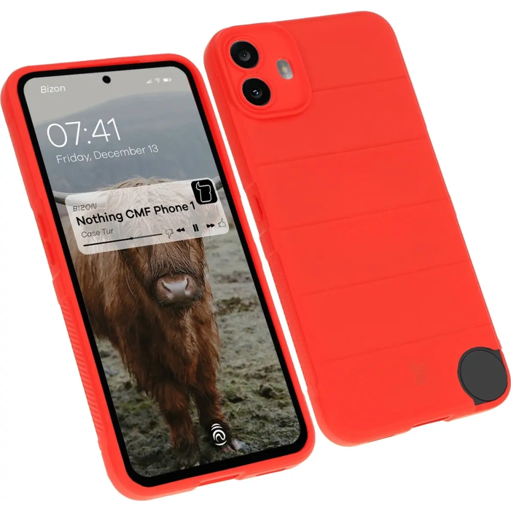 Pancerne etui Bizon Case Tur do Nothing CMF Phone 1 czerwone