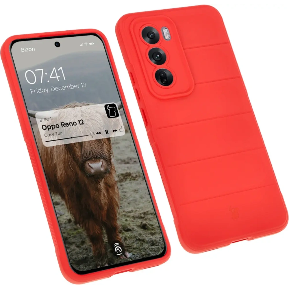 Pancerne etui Bizon Case Tur do Oppo Reno 12 czerwone