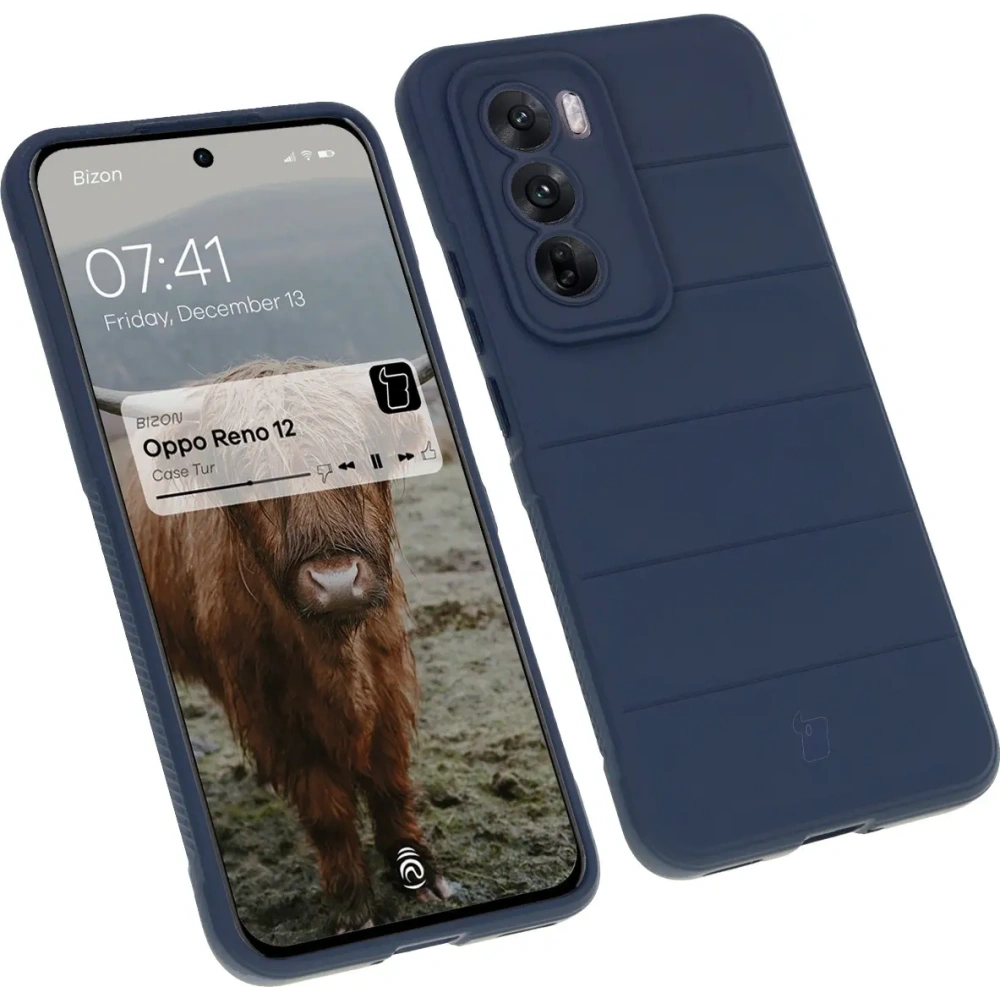 Pancerne etui Bizon Case Tur do Oppo Reno 12 granatowe