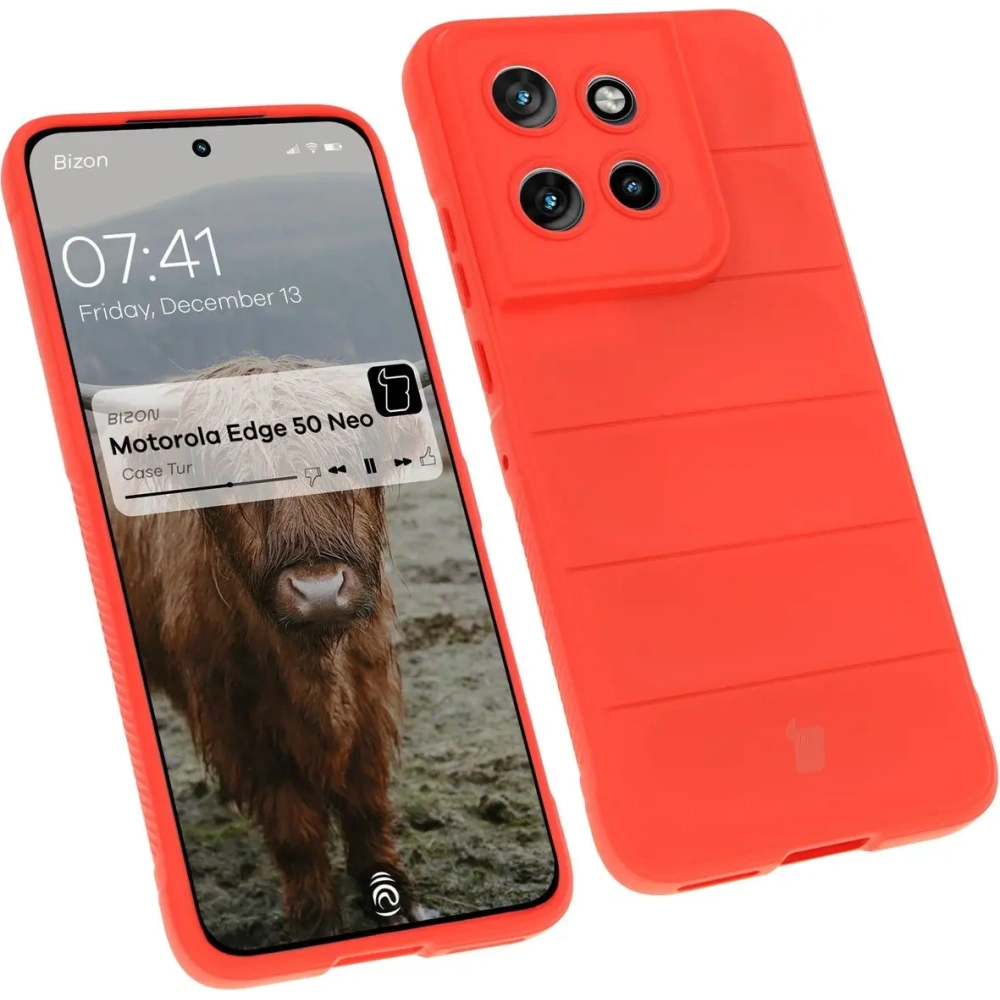 Pancerne etui Bizon Case Tur do Motorola Edge 50 Neo czerwone