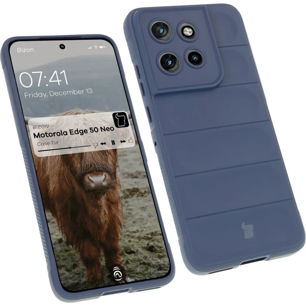 Pancerne etui Bizon Case Tur do Motorola Edge 50 Neo granatowe