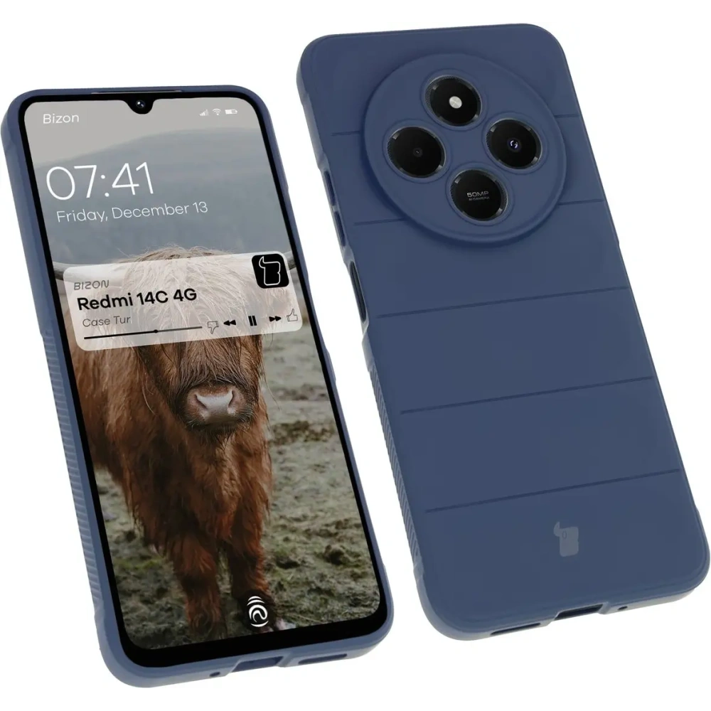 Pancerne etui Bizon Case Tur do Xiaomi Redmi 14C 4G / POCO C75 granatowe
