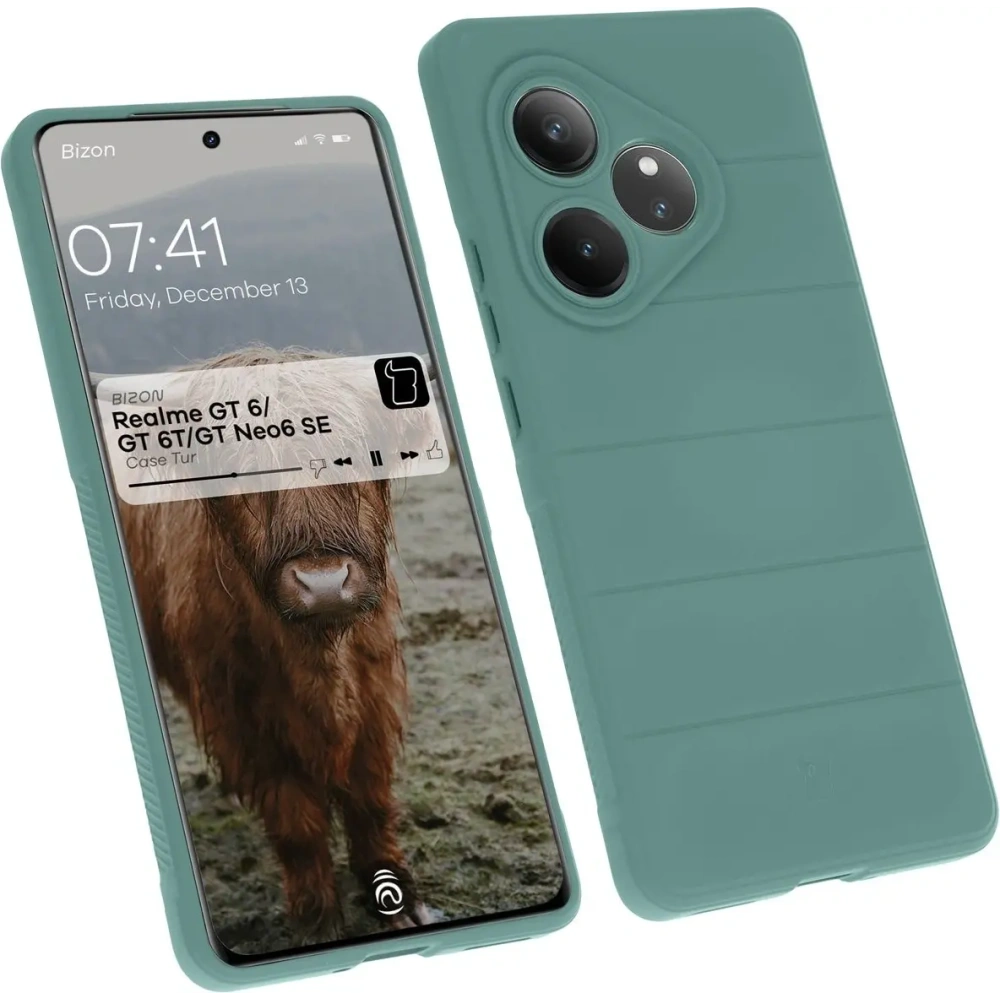 Pancerne etui Bizon Case Tur do Realme GT 6 / GT 6T / GT Neo6 SE ciemnozielone