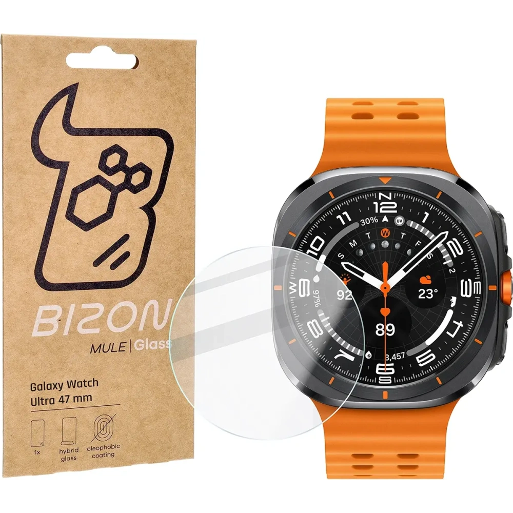 Elastyczne szkło hybrydowe Bizon Glass Watch Mule do Samsung Galaxy Watch Ultra 47 mm