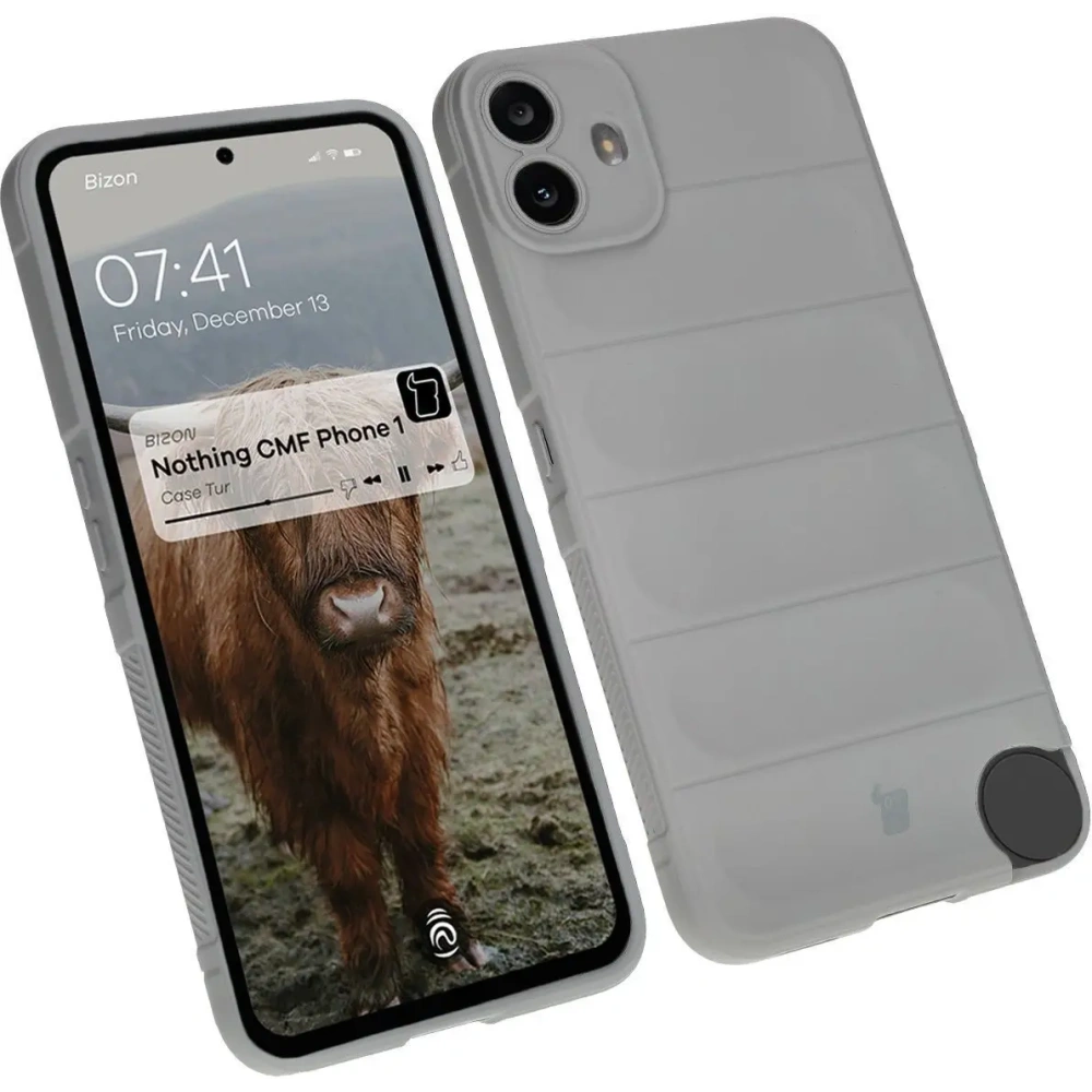 Pancerne etui Bizon Case Tur do Nothing CMF Phone 1 jasnoszare