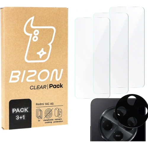 Kup Bizon Clear 3x sticlă pentru ecran + sticlă pentru cameră Xiaomi Redmi 14C 4G - BIZ6879 - {ean13} - Sklep Home Screen