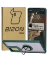 Bizon Case Hybrid Ring Motorola Edge 50 Fusion rauchig mit einem dunkelgrünen Rahmen