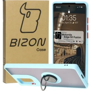 Kup Bizon Case Hybrid Ring Motorola Edge 50 Fusion rauchig mit einem hellblauen Rahmen - BIZ6884 - {ean13} - Sklep Home Screen