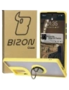 Bizon Case Hybrid Ring Motorola Edge 50 Fusion smoky with a yellow frame