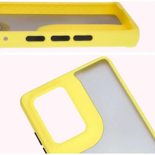 Kup Etui z uchwytem na palec Bizon Case Hybrid Ring do Motorola Edge 50 Fusion przydymione z żółtą ramką - BIZ6885 - {ean13} - Sklep Home Screen