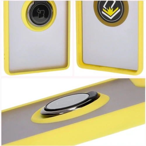 Kup Etui z uchwytem na palec Bizon Case Hybrid Ring do Motorola Edge 50 Fusion przydymione z żółtą ramką - BIZ6885 - {ean13} - Sklep Home Screen
