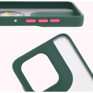 Kup Etui z uchwytem na palec Bizon Case Hybrid Ring do Motorola Edge 50 Neo przydymione z ciemnozieloną ramką - BIZ6886 - {ean13} - Sklep Home Screen