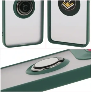 Kup Etui z uchwytem na palec Bizon Case Hybrid Ring do Motorola Edge 50 Neo przydymione z ciemnozieloną ramką - BIZ6886 - {ean13} - Sklep Home Screen