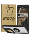 Pouzdro s prstenem na prst Bizon Case Hybrid Ring pro Motorola Edge 50 Neo kouřové s černým rámečkem