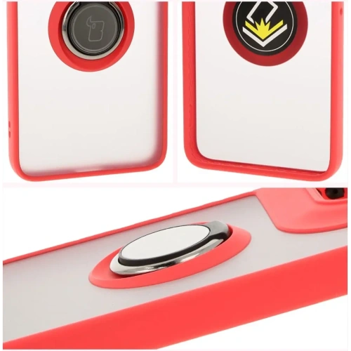 Kup Etui s úchytem na prst Bizon Case Hybrid Ring pro Motorola Edge 50 Neo kouřové s červeným rámečkem. - BIZ6888 - {ean13} - Sklep Home Screen