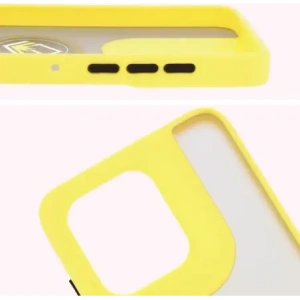 Kup Etui z uchwytem na palec Bizon Case Hybrid Ring do Motorola Edge 50 Neo przydymione z żółtą ramką - BIZ6891 - {ean13} - Sklep Home Screen
