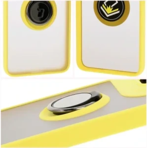 Kup Etui z uchwytem na palec Bizon Case Hybrid Ring do Motorola Edge 50 Neo przydymione z żółtą ramką - BIZ6891 - {ean13} - Sklep Home Screen