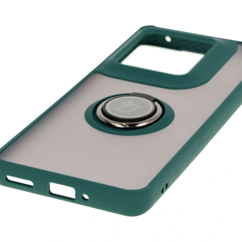 Kup Etui z uchwytem na palec Bizon Case Hybrid Ring do Motorola Edge 50 Ultra kouřové s tmavě zeleným rámem - BIZ6892 - {ean13} - Sklep Home Screen