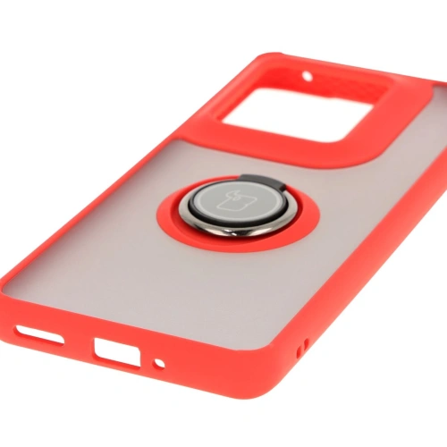 Buy Bizon Case Hybrid Ring Motorola Edge 50 Ultra smoky with a red frame - BIZ6894 - {ean13} - Home Screen Store Europe