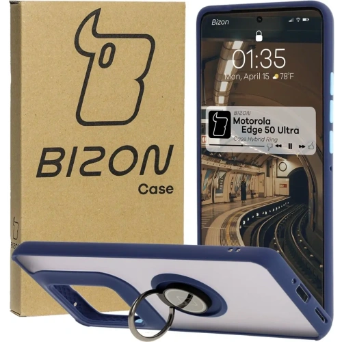 Kup Bizon Case Hybrid Ring Motorola Edge 50 Ultra füstös, sötétkék kerettel - BIZ6895 - {ean13} - Sklep Home Screen