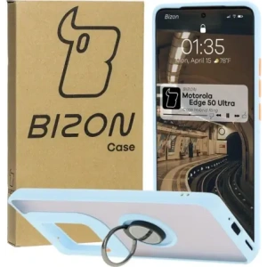 Buy Bizon Case Hybrid Ring Motorola Edge 50 Ultra smoky with a light blue frame - BIZ6896 - {ean13} - Home Screen Store Europe