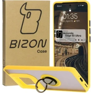 Kup Bizon Case Hybrid Ring Motorola Edge 50 Ultra fumuriu cu un cadru galben - BIZ6897 - {ean13} - Sklep Home Screen