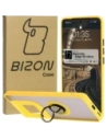 Bizon Case Hybrid Ring Motorola Edge 50 Ultra fumuriu cu un cadru galben