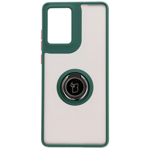 Kup Etui z uchwytem na palec Bizon Case Hybrid Ring do Motorola Moto G85 5G przydymione z ciemnozieloną ramką - BIZ6898 - {ean13} - Sklep Home Screen