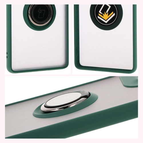 Kup Etui z uchwytem na palec Bizon Case Hybrid Ring do Motorola Moto G85 5G przydymione z ciemnozieloną ramką - BIZ6898 - {ean13} - Sklep Home Screen