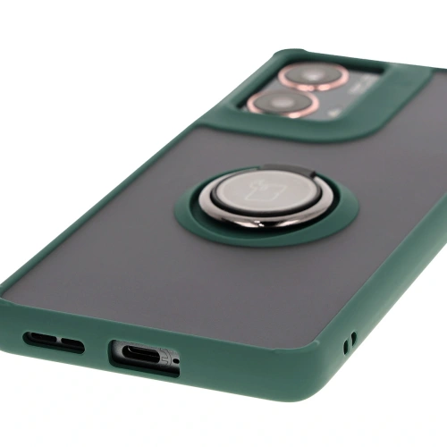 Kup Etui z uchwytem na palec Bizon Case Hybrid Ring do Motorola Moto G85 5G przydymione z ciemnozieloną ramką - BIZ6898 - {ean13} - Sklep Home Screen