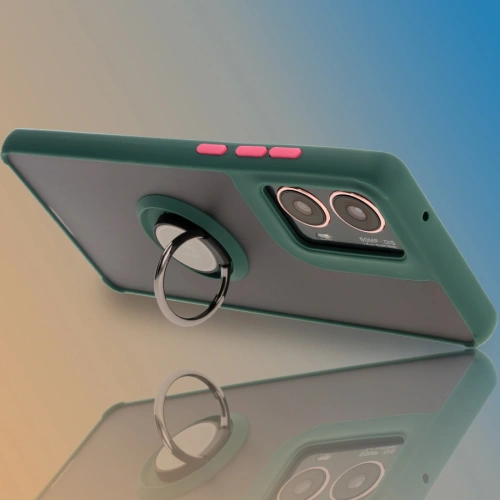 Kup Bizon Case Hybrid Ring Motorola Moto G85 5G rauchig mit einem dunkelgrünen Rahmen - BIZ6898 - {ean13} - Sklep Home Screen