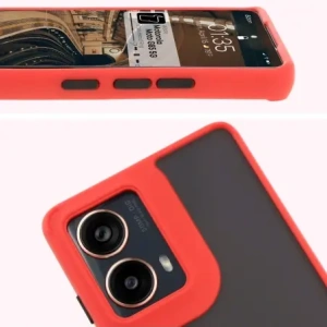 Buy Bizon Case Hybrid Ring Motorola Moto G85 5G smoky with a red frame - BIZ6899 - {ean13} - Home Screen Store Europe