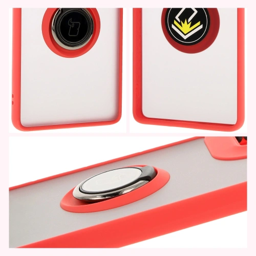 Kup Etui z uchwytem na palec Bizon Case Hybrid Ring do Motorola Moto G85 5G przydymione z czerwoną ramką - BIZ6899 - {ean13} - Sklep Home Screen