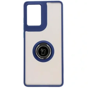 Buy Bizon Case Hybrid Ring Motorola Moto G85 5G smoky with a navy blue frame - BIZ6900 - {ean13} - Home Screen Store Europe