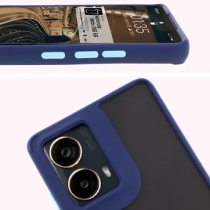 Buy Bizon Case Hybrid Ring Motorola Moto G85 5G smoky with a navy blue frame - BIZ6900 - {ean13} - Home Screen Store Europe