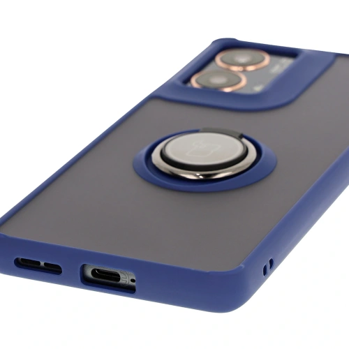 Kup Bizon Case Hybrid Gyűrű Motorola Moto G85 5G füstös színben, tengerészkék kerettel - BIZ6900 - {ean13} - Sklep Home Screen