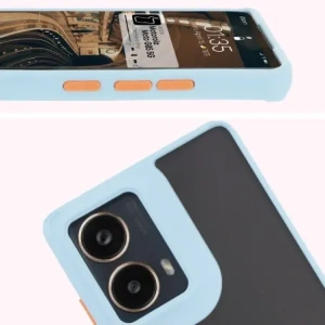 Buy Bizon Case Hybrid Ring Motorola Moto G85 5G smoky with a light blue frame - BIZ6901 - {ean13} - Home Screen Store Europe