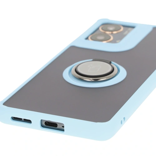 Kup Bizon Case Hybrid Ring Motorola Moto G85 5G fumurie cu un cadru de culoare albastră deschisă - BIZ6901 - {ean13} - Sklep Home Screen