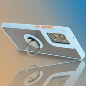 Kup Bizon Case Hybrid Gyűrű Motorola Moto G85 5G füstös, világoskék kerettel - BIZ6901 - {ean13} - Sklep Home Screen