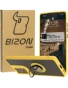 Bizon Case Hybrid Ring Motorola Moto G85 5G fumuriu cu un cadru galben