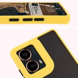 Buy Bizon Case Hybrid Ring Motorola Moto G85 5G smoky with a yellow frame - BIZ6902 - {ean13} - Home Screen Store Europe
