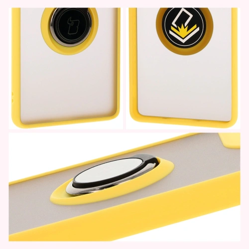 Kup Bizon Case Hybrid Ring Motorola Moto G85 5G fumuriu cu un cadru galben - BIZ6902 - {ean13} - Sklep Home Screen