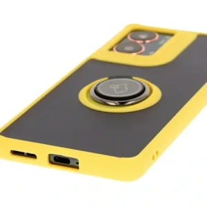 Buy Bizon Case Hybrid Ring Motorola Moto G85 5G smoky with a yellow frame - BIZ6902 - {ean13} - Home Screen Store Europe