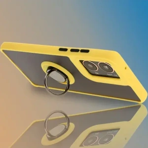 Buy Bizon Case Hybrid Ring Motorola Moto G85 5G smoky with a yellow frame - BIZ6902 - {ean13} - Home Screen Store Europe