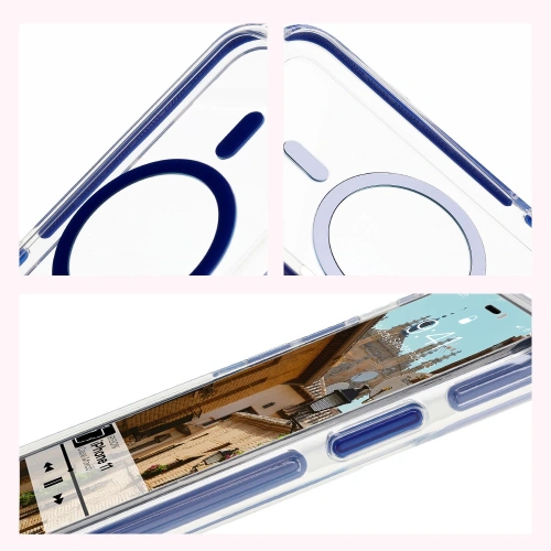 Kup Etui s magnetickým kroužkem Bizon Case Marco pro Apple iPhone 11 průhledné s modrým rámečkem - BIZ6903 - {ean13} - Sklep Home Screen