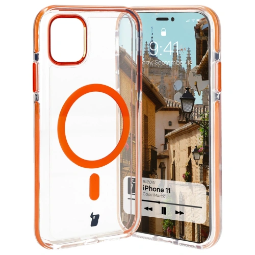 Buy Bizon Case Marco Apple iPhone 11 clear with orange frame - BIZ6904 - {ean13} - Home Screen Store Europe