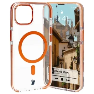 Kup Etui z pierścieniem magnetycznym Bizon Case Marco do Apple iPhone 14 / Apple iPhone 13 przezroczyste z pomarańczową ramką - BIZ6907 - {ean13} - Sklep Home Screen