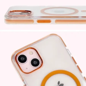 Kup Etui z pierścieniem magnetycznym Bizon Case Marco do Apple iPhone 14 / Apple iPhone 13 przezroczyste z pomarańczową ramką - BIZ6907 - {ean13} - Sklep Home Screen
